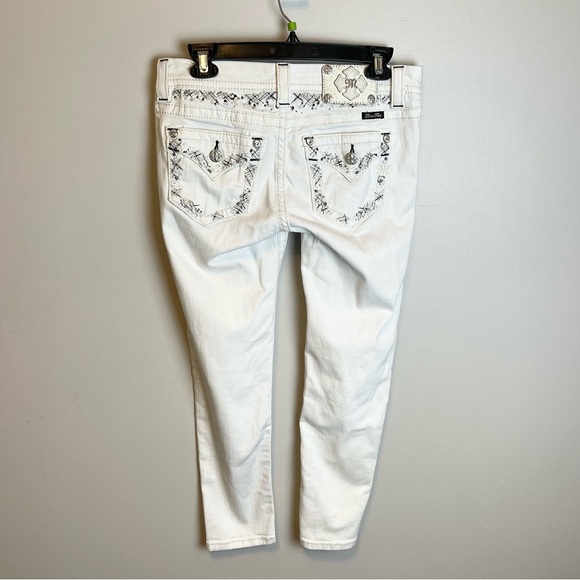Miss Me Womens Signature Skinny Ankle Low Rise Stretch Jeans Sz 27 White - Picture 4 of 5
